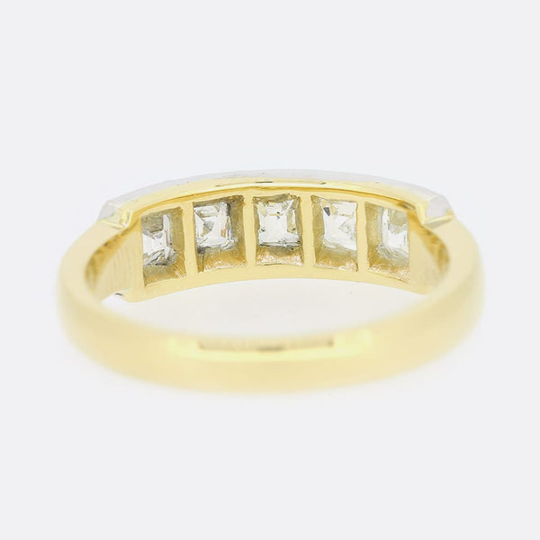TVJ 0.90 Carat Asscher Cut Diamond Five Stone Ring