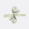 Vintage Two Stone Diamond Crossover Ring