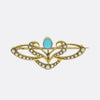 Edwardian Turquoise and Pearl Brooch