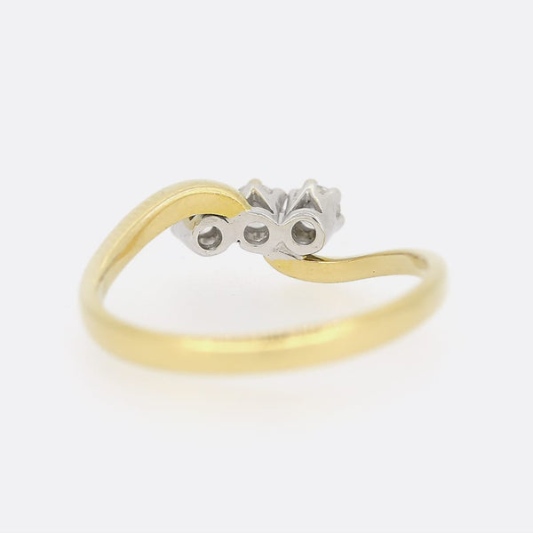 0.25 Carat Three Stone Diamond Twist Ring