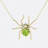 Peridot and Pearl Spider Pendant Necklace