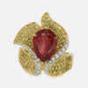 3.50 Carat Red Spinel and Fancy Diamond Ring