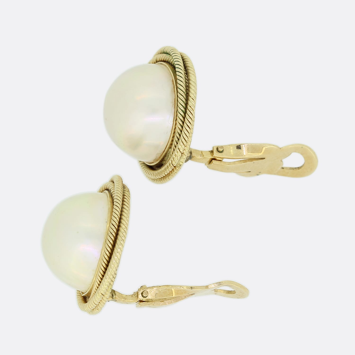 Genuine pearl clip on earrings deals
