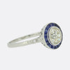 Art Deco Style 1.0 Carat Diamond and Sapphire Target Ring