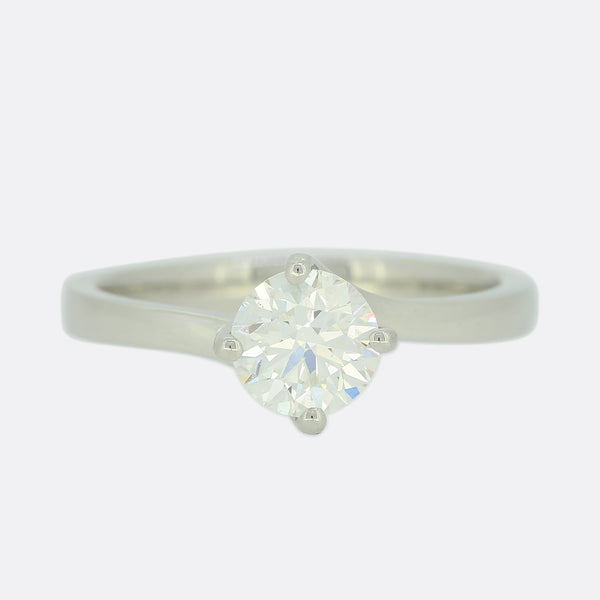 0.70 Carat Diamond Twist Solitaire Ring