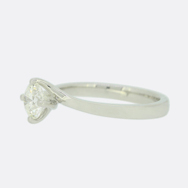 0.70 Carat Diamond Twist Solitaire Ring