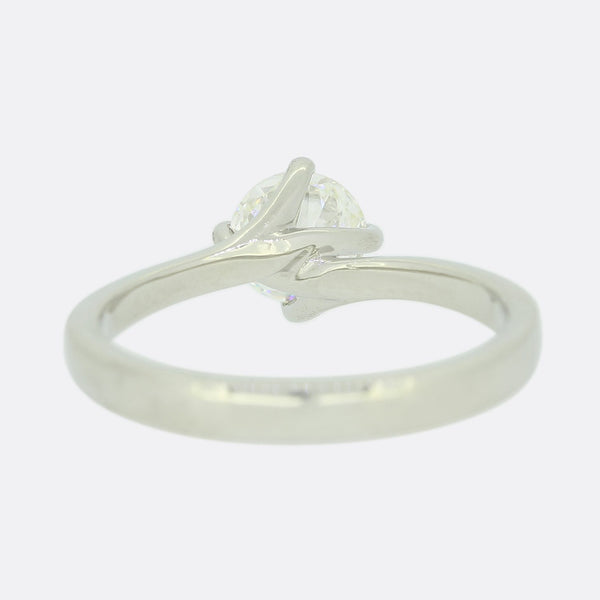 0.70 Carat Diamond Twist Solitaire Ring