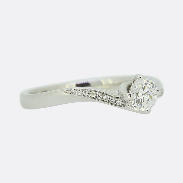 0.35 Carat Diamond Solitaire Crossover Ring