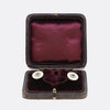 Edwardian French Ruby Diamond and Mother Of Pearl Dress Studs