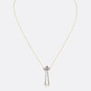 Edwardian Pearl and Diamond Bow Drop Necklace