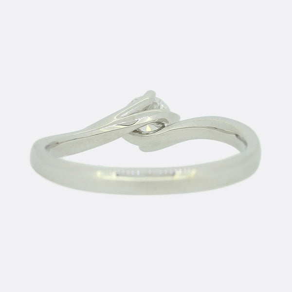 0.35 Carat Diamond Solitaire Crossover Ring