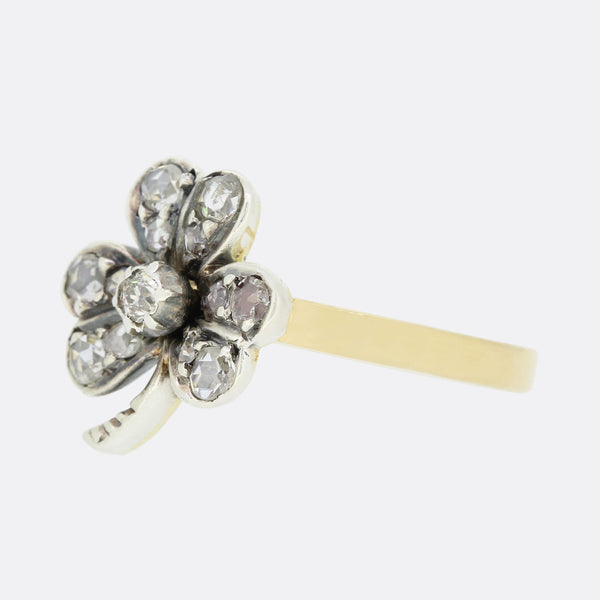 Victorian Rose Cut Diamond Clover Ring