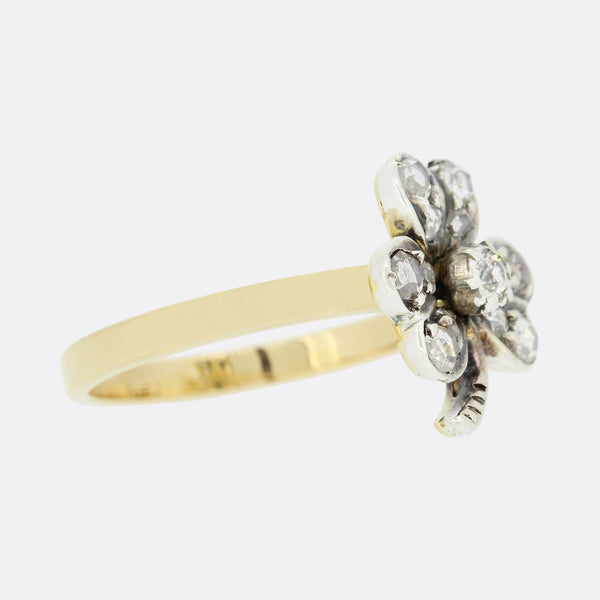 Victorian Rose Cut Diamond Clover Ring