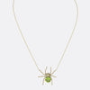 Peridot and Pearl Spider Pendant Necklace
