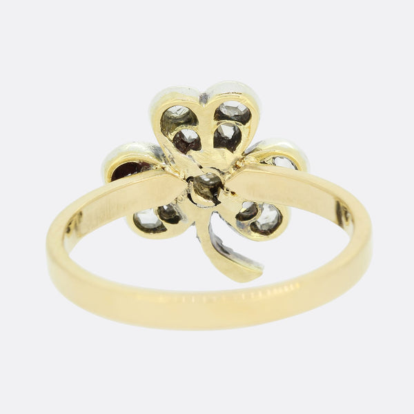 Victorian Rose Cut Diamond Clover Ring