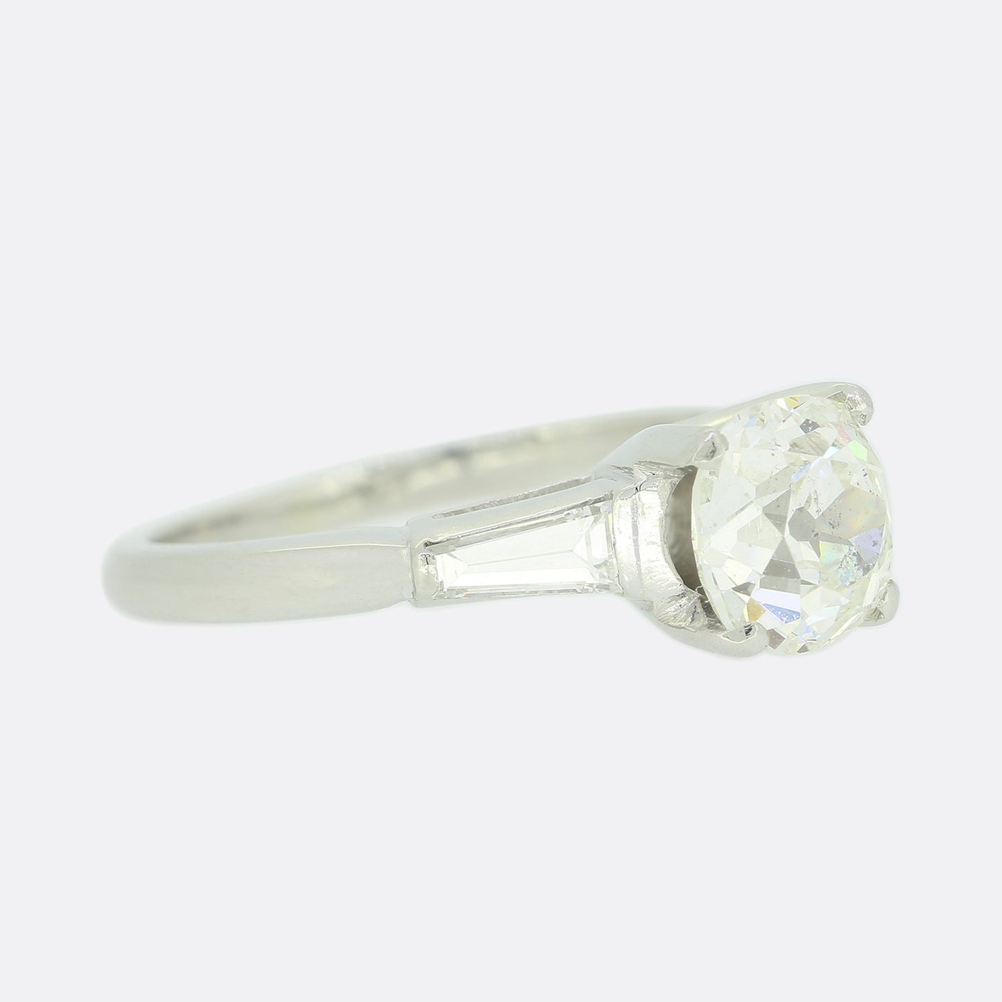 1.45 Carat Vintage Old Cut Diamond Solitaire Ring