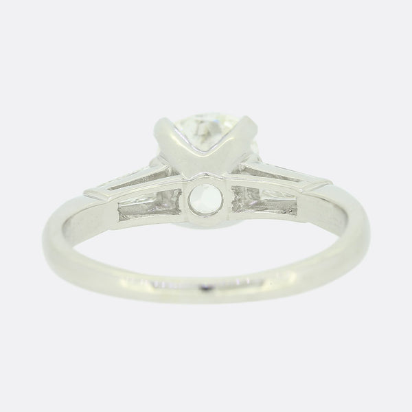 1.45 Carat Vintage Old Cut Diamond Solitaire Ring