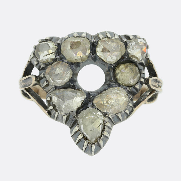 Georgian Rose Cut Diamond Cluster Ring