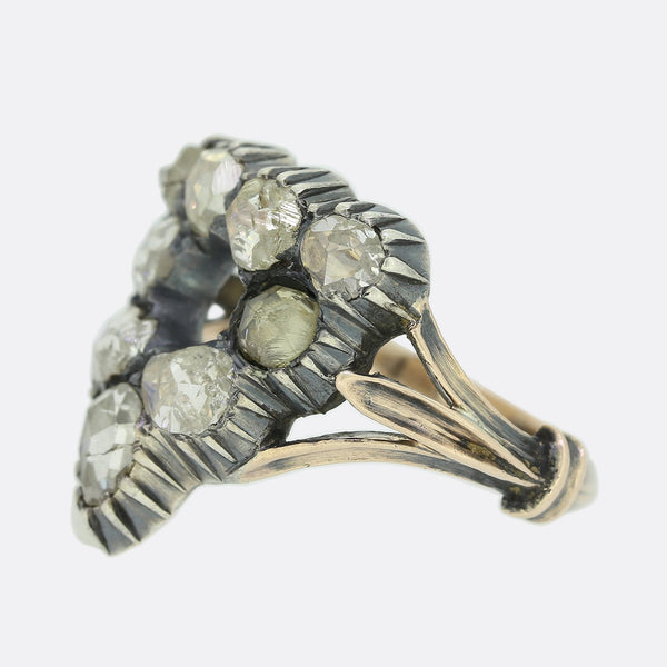 Georgian Rose Cut Diamond Cluster Ring