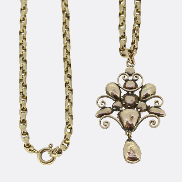 Georgian Flat Cut Garnet Necklace