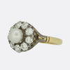 Victorian Natural Pearl and Diamond Cluster Ring