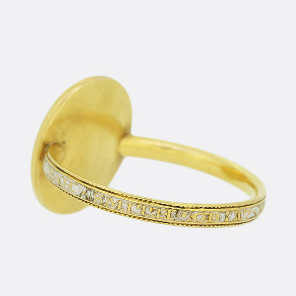 Georgian 1770s Enamel and Hair Miniature Mourning Ring