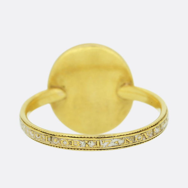Georgian 1770s Enamel and Hair Miniature Mourning Ring