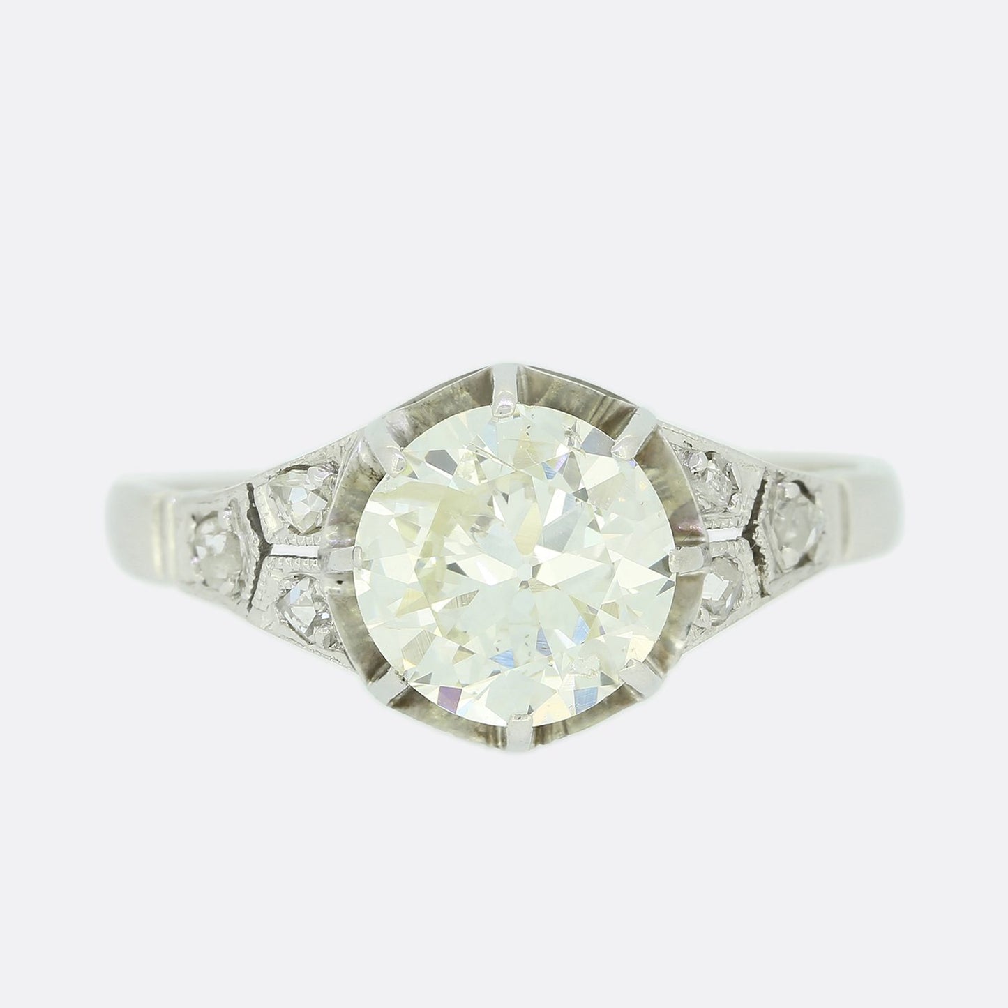 Vintage 1.24 Carat Old European Cut Diamond Ring