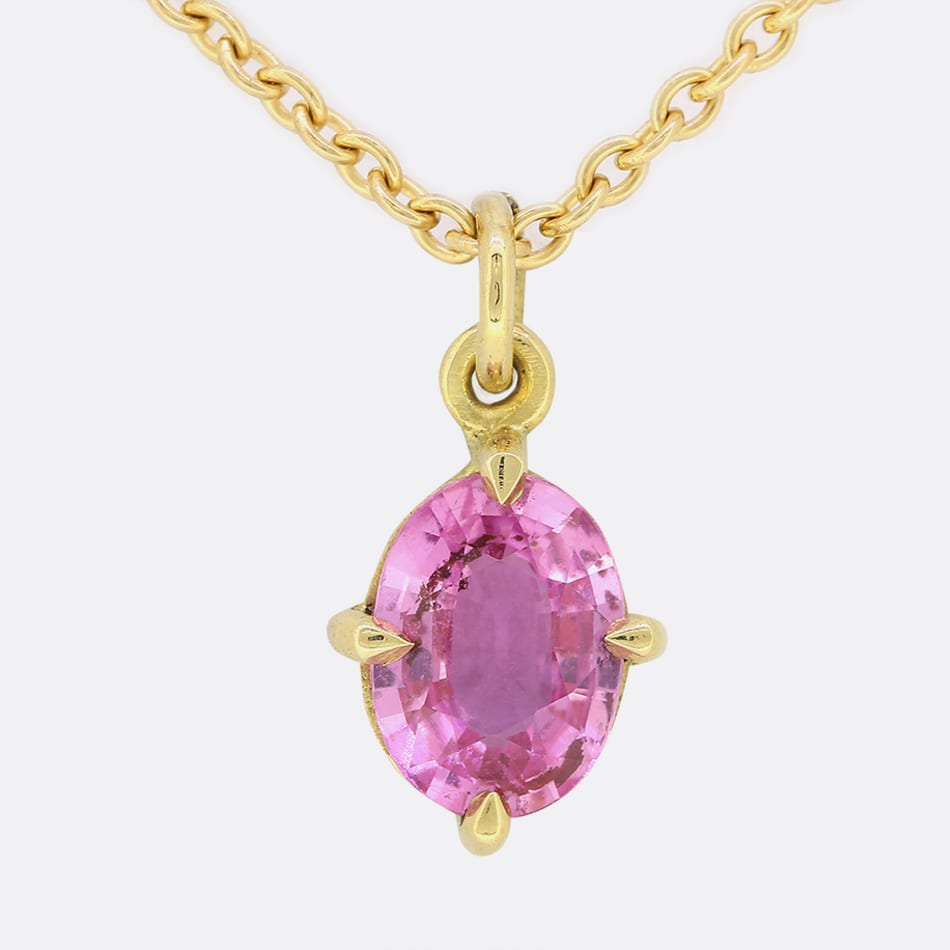 TVJ 0.50 Carat Pink Sapphire Pendant