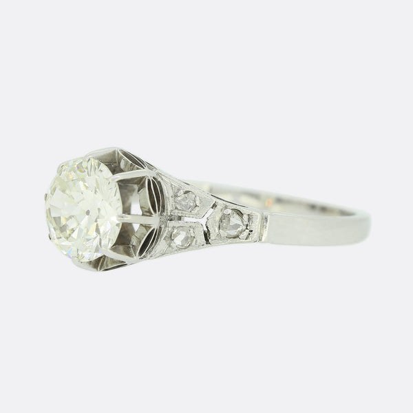 Vintage 1.24 Carat Old European Cut Diamond Ring