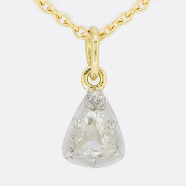 TVJ 0.25 Carat Old Cut Trillion Diamond Pendant