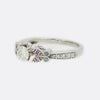 0.45 Carat Diamond and Pink Sapphire Solitaire Ring