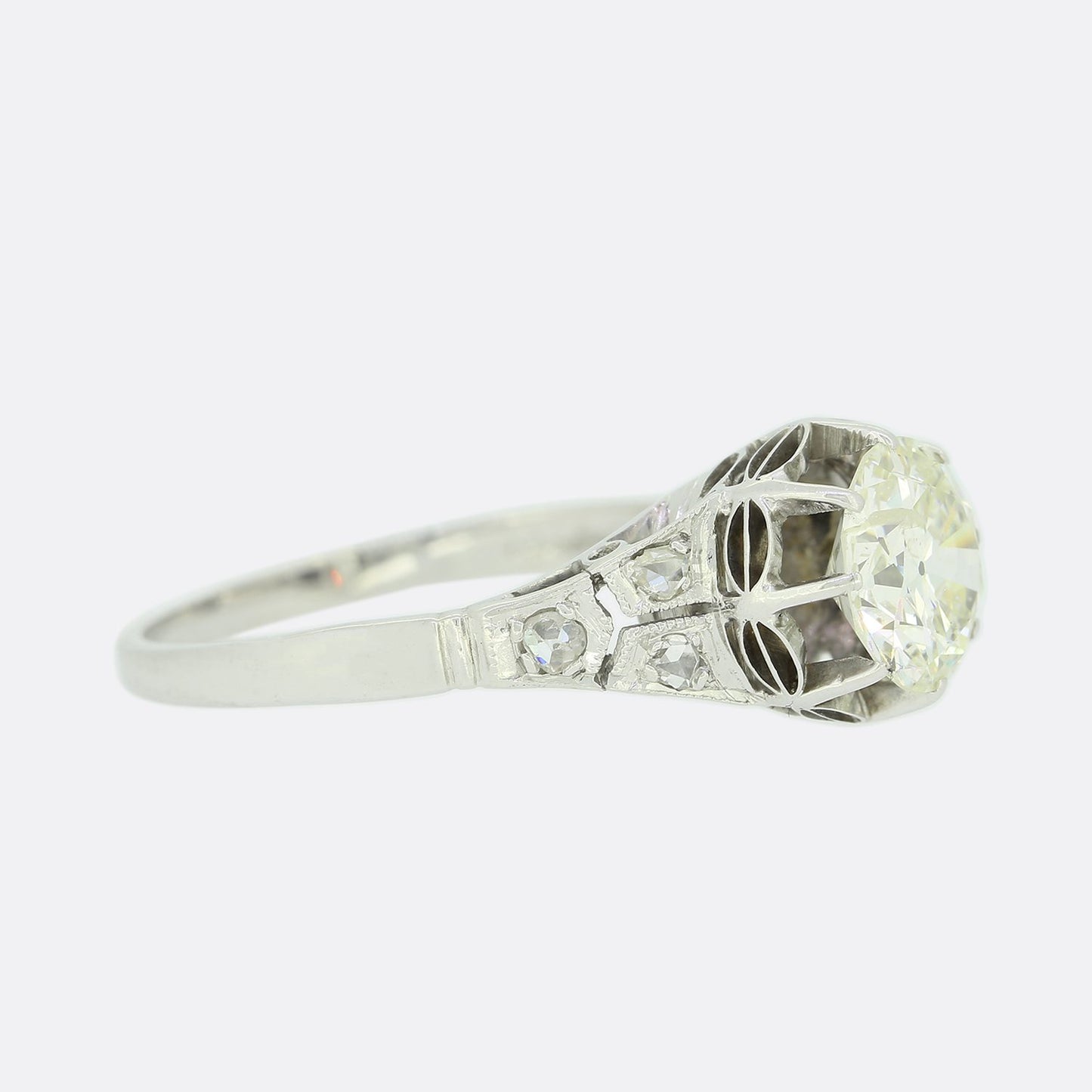 Vintage 1.24 Carat Old European Cut Diamond Ring