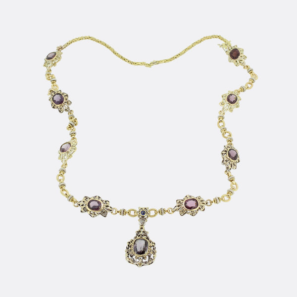 Vintage 12.60 Carat Burmese Spinel Drop Necklace