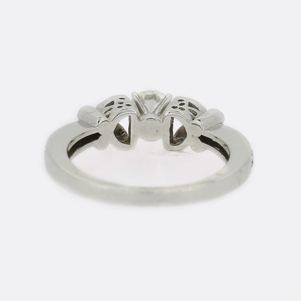 0.45 Carat Diamond and Pink Sapphire Solitaire Ring