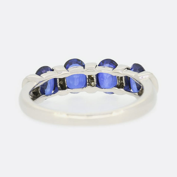 Oval Sapphire and Diamond Four Stone Ring