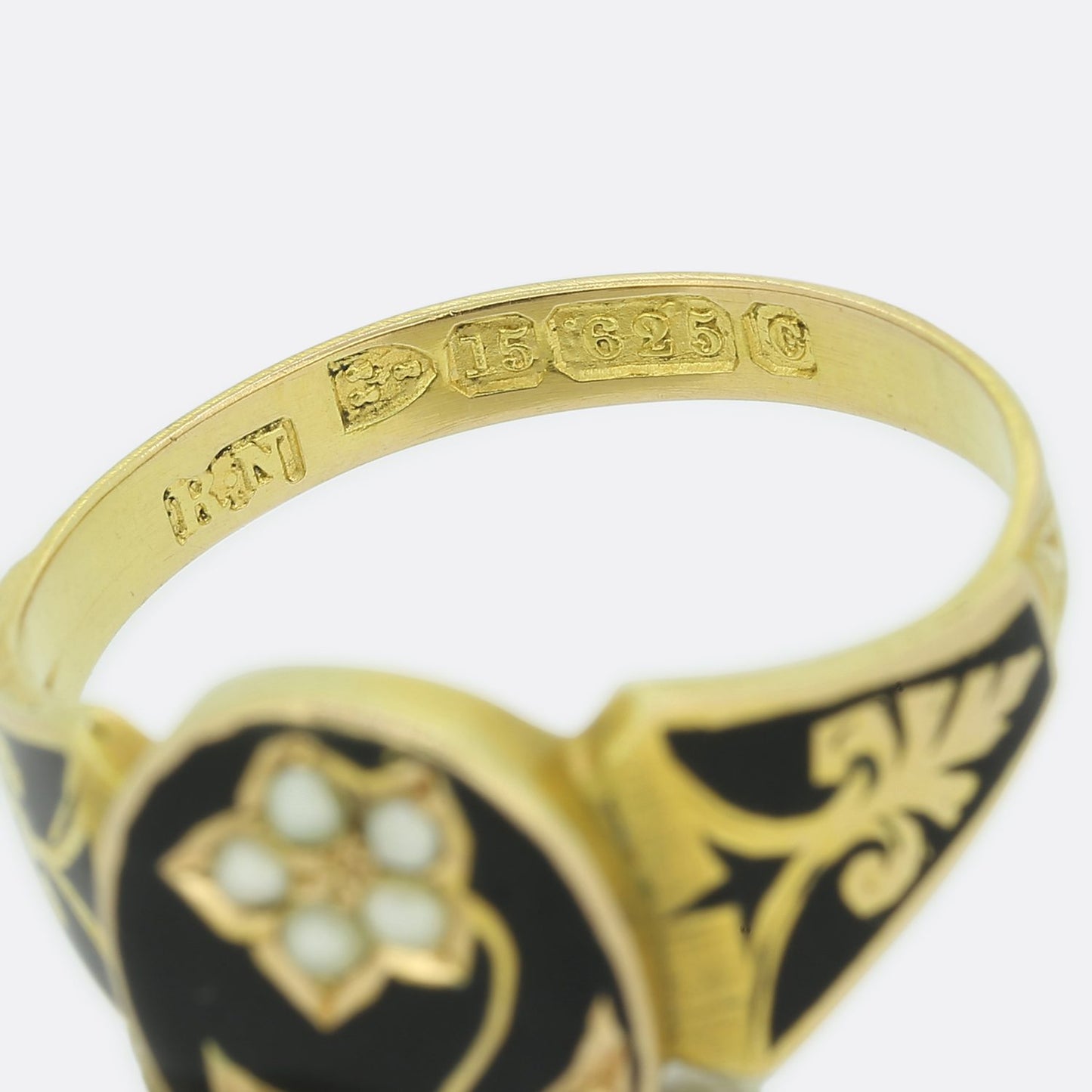 Victorian Pearl and Enamel 'Forget Me Not' Ring