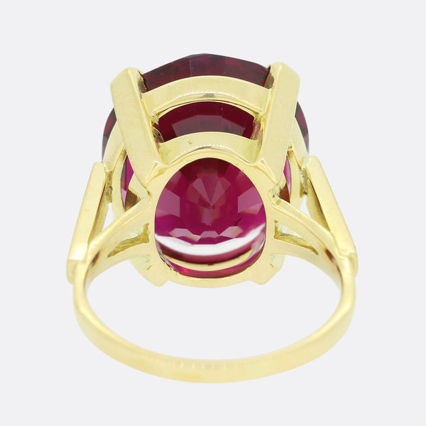 17.78 Carat Rubellite and Diamond Cocktail Ring