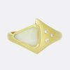 White Opal and Diamond Abstract Ring
