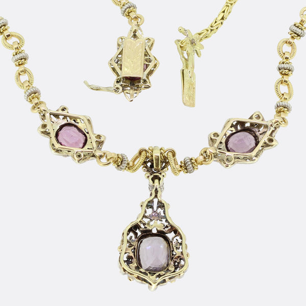 Vintage 12.60 Carat Burmese Spinel Drop Necklace