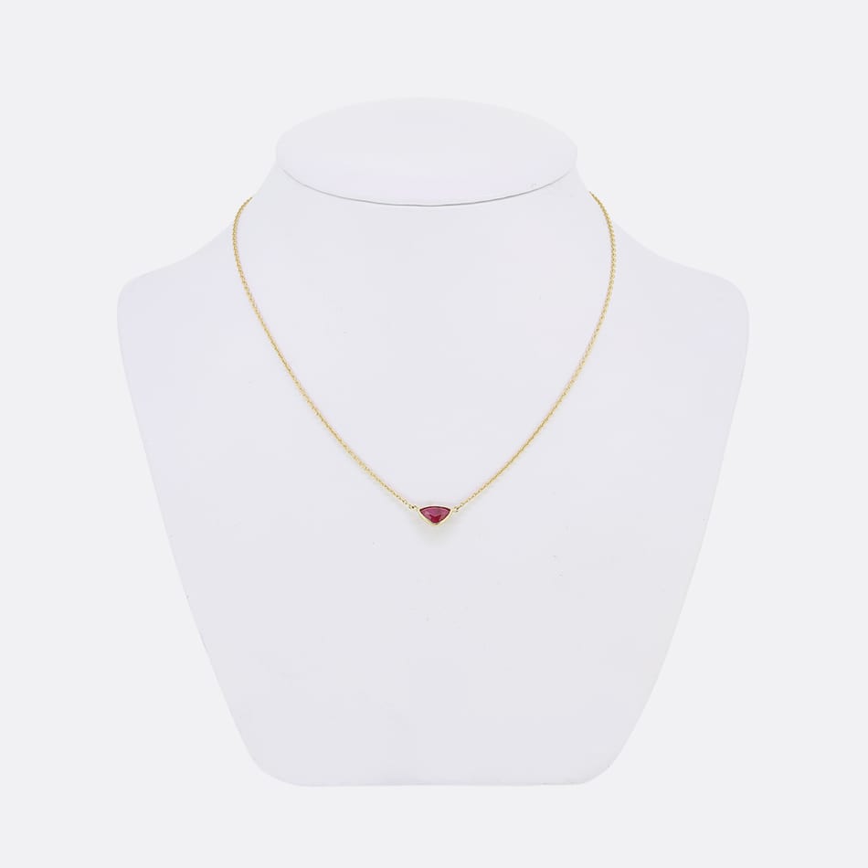 TVJ 1.00 Carat Trillion Cut Ruby Pendant