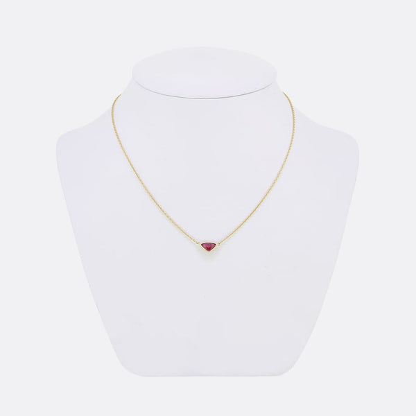 TVJ 1.00 Carat Trillion Cut Ruby Pendant