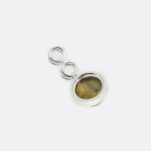 Cats Eye and Black Diamond Pendant
