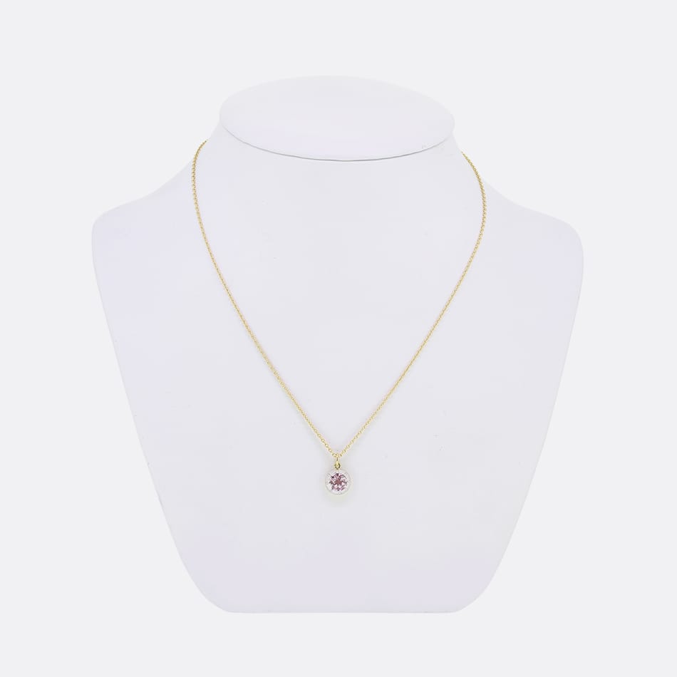 TVJ 1.00 Carat Old Cut Pink Topaz Pendant
