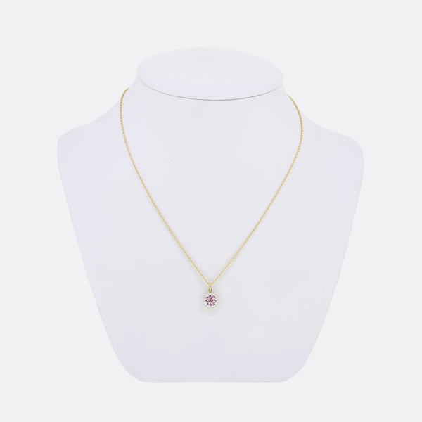 TVJ 1.00 Carat Old Cut Pink Topaz Pendant