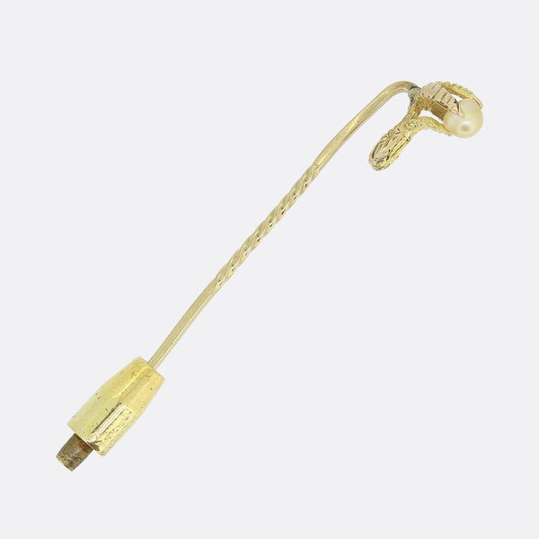 Vintage Natural Pearl Eagle Talon Stick Pin