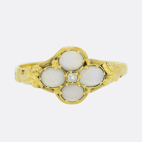 Victorian Opal and Diamond Ring