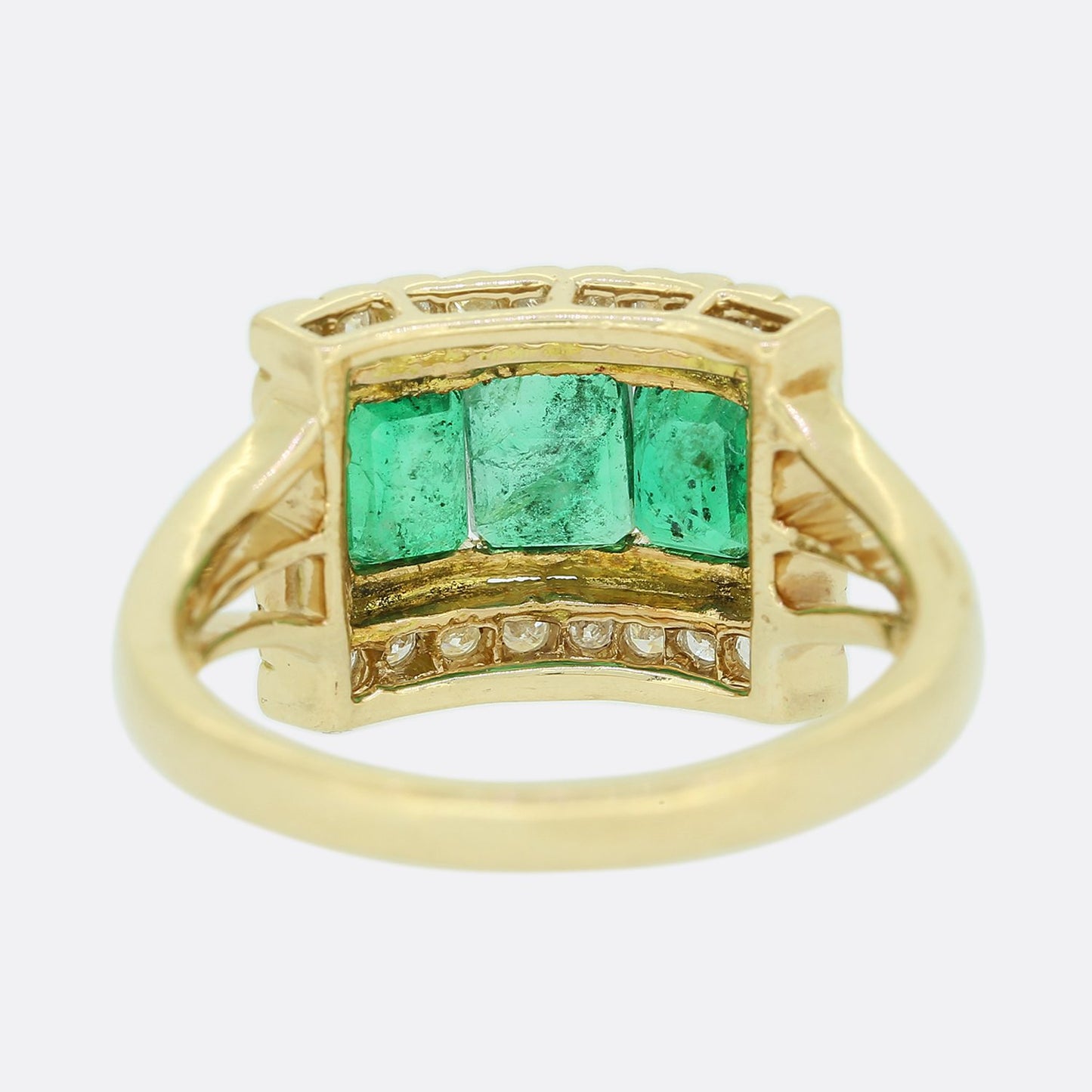 Rectangular Emerald and Diamond Ring