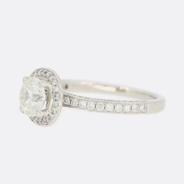 1.50 Carat Diamond Halo Engagement Ring