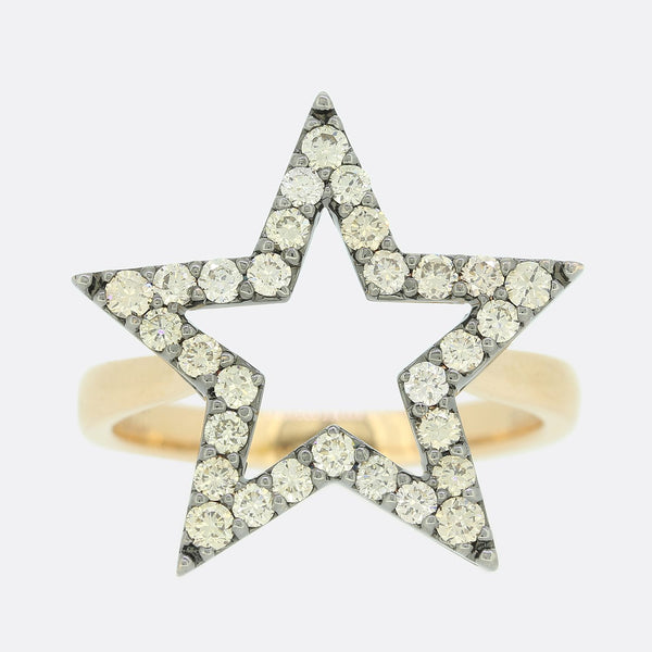 Open Star Diamond Ring